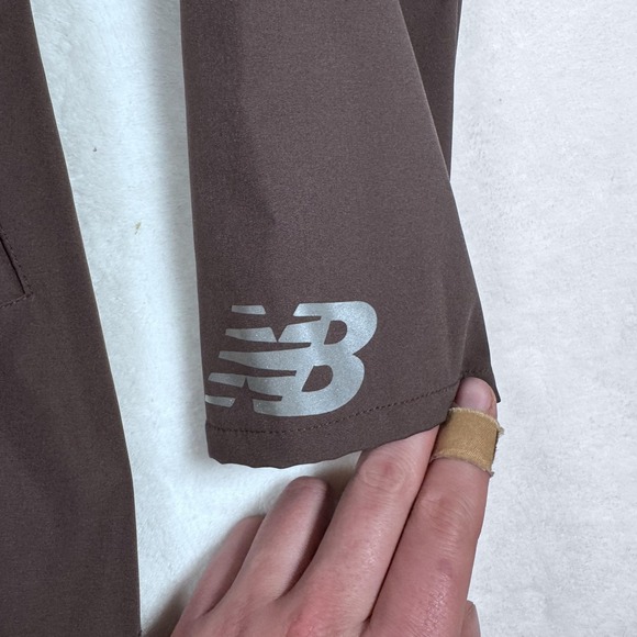 New Balance Jacket Womens Small Brown Hooded Softshell Full Zip Running Athletic - Picture 2 of 10
